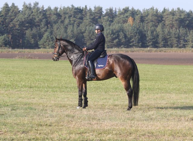 Ulla Håkansson rider i naturen