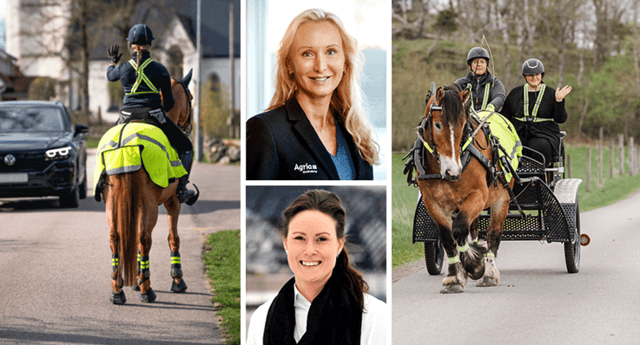 Agrias vd Agnes Fabricius och Karolina Lagerlund, vd på HNS, vill att hästekipage inkluderas i nollvisionen för trafikolyckor.