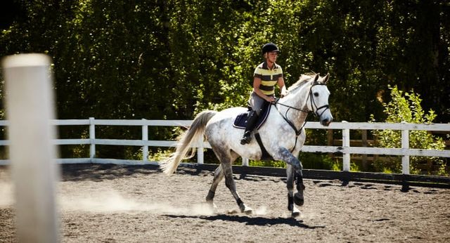 En person rider på häst