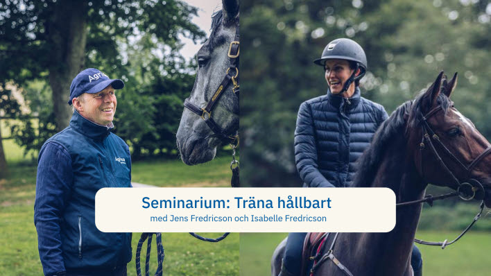 Jens och Isabelle Fredricson med varsin häst.
